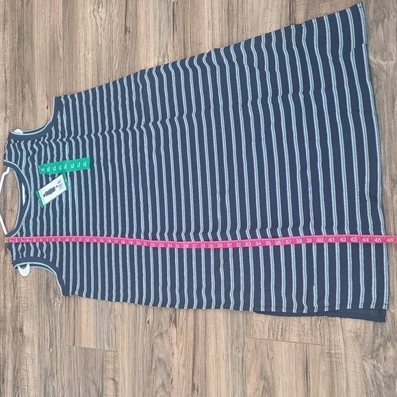NWT Hilary Radley blue white striped rayon midi t-shirt maxi dress size XL - Picture 7 of 7